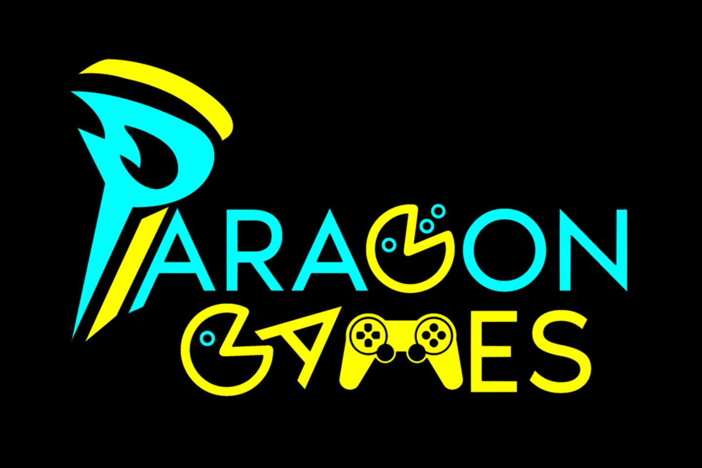 Colourful text saying Paragon Games